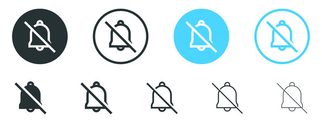 Aufkleber - no bell icon alarm off symbol silent mute icons . notification bell icon