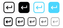 Enter Key Icon Redo Line Arrow Turn Left Symbols Direction Icons