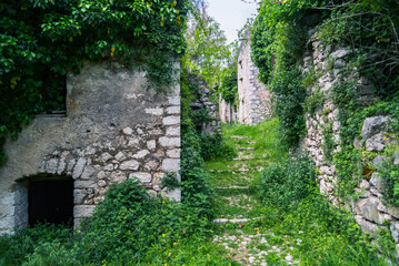 Wall Mural - Ghost town of San Pietro Infine with his ruins, Caserta, Campania, Italy. The town was the site of The Battle of San Pietro in World War II