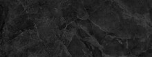 Black Marble Background With Gray Veins