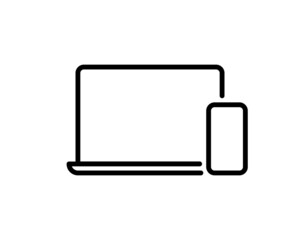 responsive web design icon. trendy modern flat linear vector. responsive design thin line icon. lapt