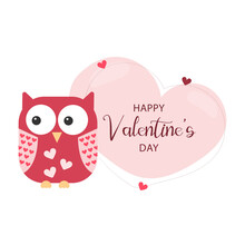 Happy Valentine's Day. .Vector Symbols Of Love In Shape Of Heart For Greeting Card Design.