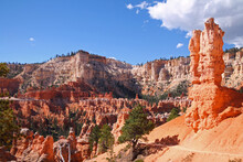The Wild Trail Around The Big Orange Rocks Of The Bryce Canyon National Park