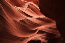 Bumps And Dips On The Walls Of The Red Rocks Of The Antelope Canyon