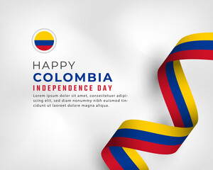 Wall Mural - Happy Colombia Independence Day July 20th Celebration Vector Design Illustration. Template for Poster, Banner, Advertising, Greeting Card or Print Design Element