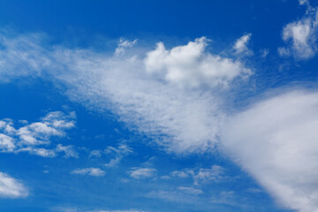 Cloud formation at blue sky . Summer day sky 