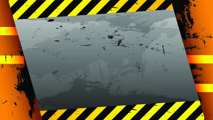 Web banner slide presentation with asphalt road construction theme. Safety lines warning. Asphalt sprayed effects.