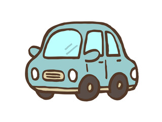 かわいい車の3点セット／手描きイラスト素材