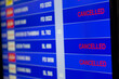 Flight cancellation on board at the air port.