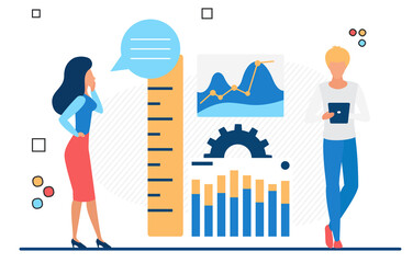 Wall Mural - Market experts audit consulting analysis information. Quantitative and qualitative assessment of marketplace