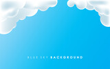 Fototapeta Do pokoju - White Cloud and Blue Sky Background Vector Illustration