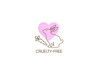 Sticker - cruelty-free rabbit icon vector illustration 