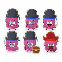 Poster - Cartoon character of pink love ring box with various pirates emoticons