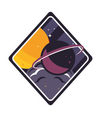 Sticker - space planet label