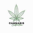 Vintage retro cbd cannabis marijuana hemp leaf farm cultivation logo design
