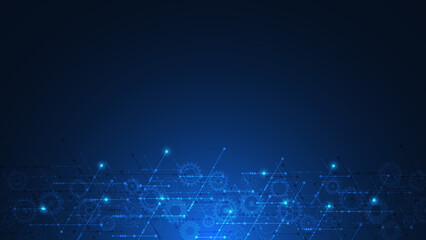 Abstract technology background with arrows and lines. Concepts and ideas for hi-tech digital technology and engineering design