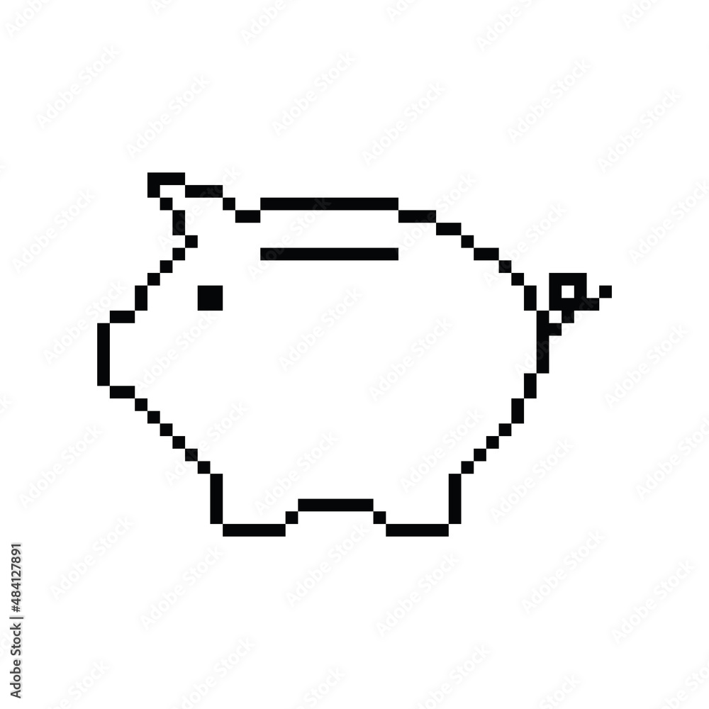 pixel art Pig Money bank vector game 8 bit icon Piggy bank - saving ...