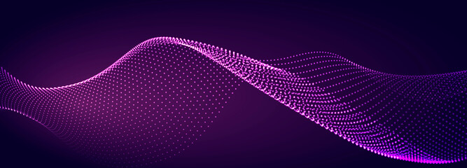 Fototapete - Music abstract background. Equalizer for music. Abstract digital wave of particles. Vector illustration