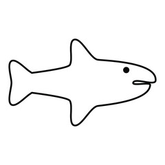 Wall Mural - Vector fish icon isolated on white background.