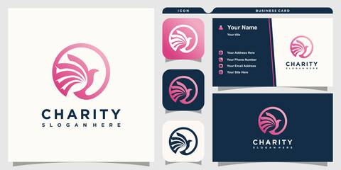 Wall Mural - Charity logo with modern concept for business premium vector