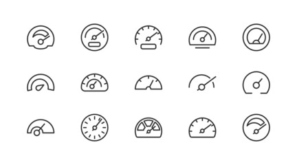 Sticker - Set of speed  line icons.