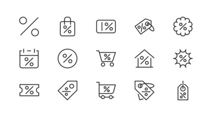 Poster - Stroke vector discount  line icons.