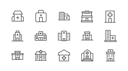 Poster - Line stroke set of hierarchy  icons.