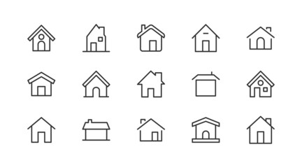 Poster - Editable vector pack of house  line icons.