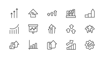 Sticker - Stroke vector increase  line icons.