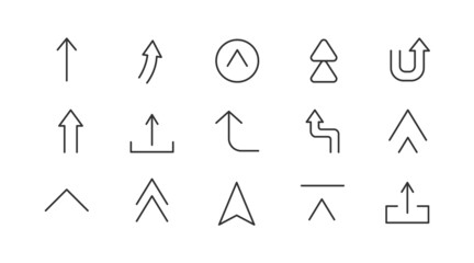 Poster - Line stroke set of up  icons.