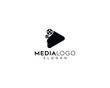 © nilufa logo maker - Media icon logo design, film icon logo design, media film vector logo design