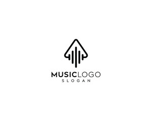 Wall Mural - Sound Wave Logo Design, Wave Music Logo, Dj Logo design, music headphones vector logo design