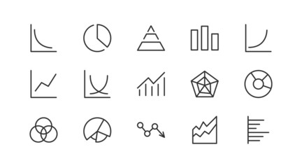 Sticker - Premium pack of graph  line icons.