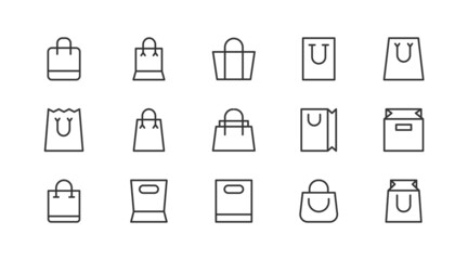 Poster - Editable vector pack of bag  line icons.