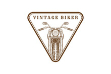 Retro Vintage Harley Davidson Motorcycle For Biker Club Logo Design Vector