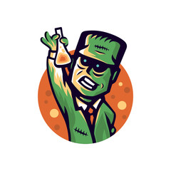 Frankenstein Lab Vector Illustratio Logo 