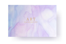 Elegance Watercolor Art Background With Marble Texture In Cold Colors. For Card Template, Poster, Banner. Vector Illustration.