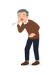 © Colorfuel Studio - sad old man feel hurt on the chest and cough