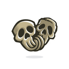 Couple Skull Vector Logo