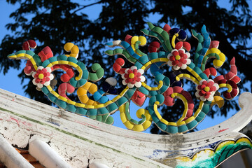 detail of a traditional thai temple