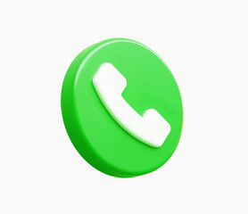 Wall Mural - 3D Realistic Phone Call Button vector illustration