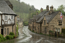 Idyllic Cotswolds Village Of Castle Combe, Wiltshire, England