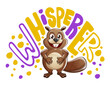 Whisperer funny beaver character lettering