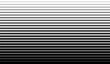 Horizontal line pattern. From thin line to thick. Parallel stripe. Black streak on white background. Straight gradation stripes. Abstract geometric patern. Faded dynamic backdrop. Vector illustration