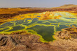 Colorful sulfuric lakes of Dallol volcanic area, Danakil depression, Ethiopia