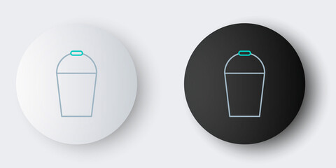 Poster - Line Bucket icon isolated on grey background. Colorful outline concept. Vector