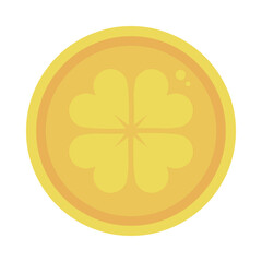 Sticker - gold coin with clover