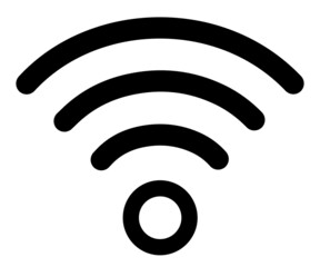 Wall Mural - Wireless vector icon with black line. Wireless signal, wifi icon. EPS 10 vector illustration