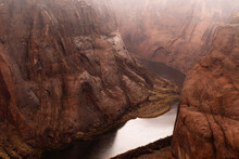 Horseshoe Bend In Arizona. Reddish Landscape Of The Grand Canyon