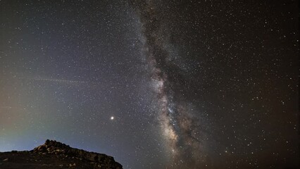 Wall Mural - milky way time lapse over bahrija in malta